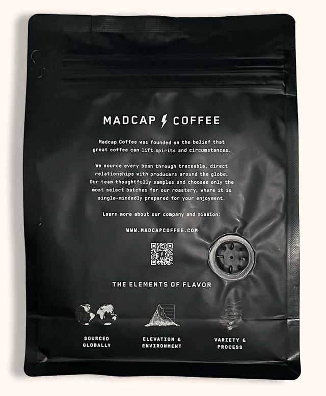 Back of Samuel Degelo Ethiopian beans from Mapcap Coffee package